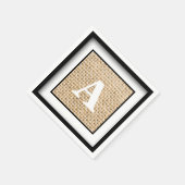 Rustic Wedding Burlap Monogram omgeven Servetten (Hoek)