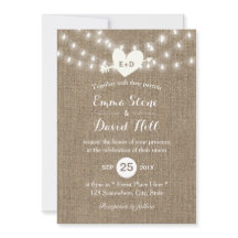 Rustic Wedding Burlap String Lights Arrow & Heart