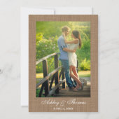 Rustic Wedding Burlap String Lights Lace Invite PB Kaart (Achterkant)