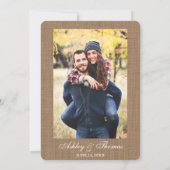 Rustic Wedding Burlap String Lights Lace Invite PR Kaart (Achterkant)