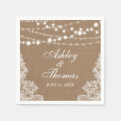 Rustic Wedding Burlap String Lights Lace Servetten (Voorkant)