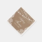 Rustic Wedding Burlap String Lights Lace Servetten (Hoek)