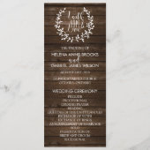 Rustic Wedding Ceremony Program Programmakaart (Voorkant)