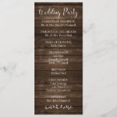 Rustic Wedding Ceremony Program Programmakaart (Achterkant)