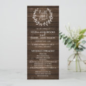 Rustic Wedding Ceremony Program Programmakaart (Staand voorkant)