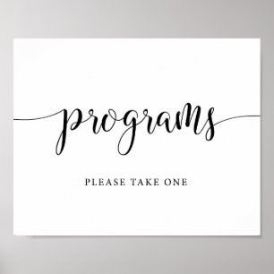 Rustic Wedding Ceremony Program Sign Poster