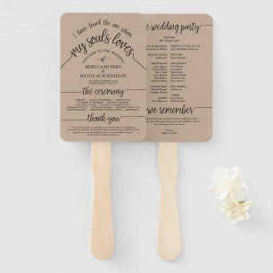 Rustic Wedding Ceremony Programme Brown Kraft Fan Handwaaier