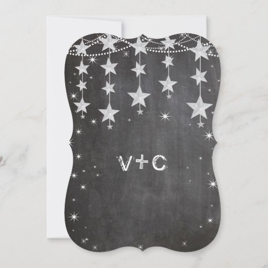 Rustic Wedding Chalkboard onder de sterren Kaart (Achterkant)