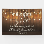 Rustic Wedding Country String Lights Bedankt Y Spandoek (Horizontaal)