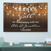 Rustic Wedding Country String Lights Bedankt Y Spandoek (Beurs)