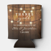 Rustic Wedding Country String Lights Thanks Y'all Blikjeskoeler (Achterkant)