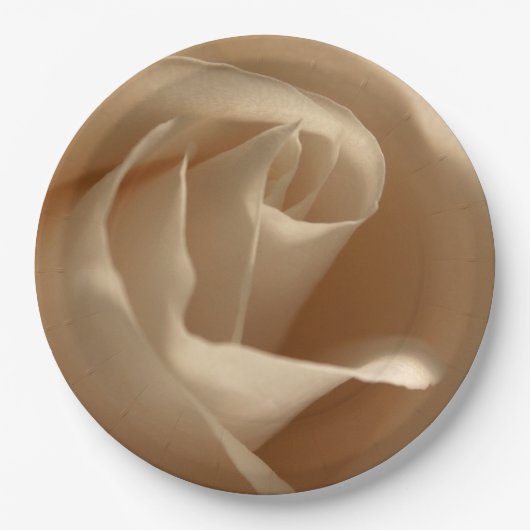 Rustic Wedding Cream Roos Herfst Floral Beauty Papieren Bordje (Voorkant)