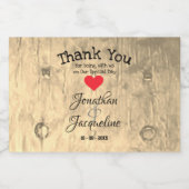 Rustic Wedding Dank je Cute Chic Mini Sparkling Wijnetiket (Enkel label)