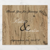 Rustic Wedding Dank je Natuur Bruine Woodgrain Bier Etiket (Enkel label)
