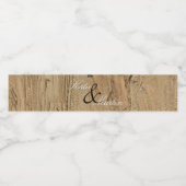 Rustic Wedding Dank je Natuur Bruine Woodgrain Waterfles Etiket (Enkel label)