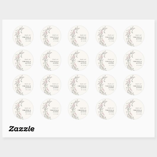 Rustic Wedding Dank je Sticker (Vel)