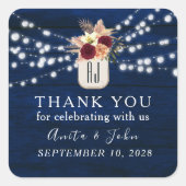 Rustic Wedding Dank je Sticker (Voorkant)