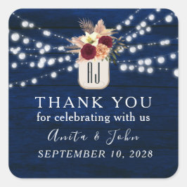 Rustic Wedding Dank je Sticker