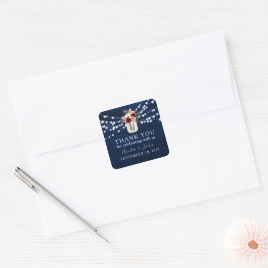 Rustic Wedding Dank je Sticker (Envelop)