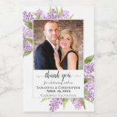 Rustic Wedding Dank je Waterverf Lilacs Mini Wijn Etiket (Enkel label)