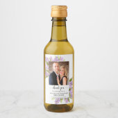 Rustic Wedding Dank je Waterverf Lilacs Mini Wijn Etiket (Voorkant)