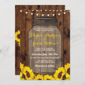 Rustic Wedding Day Jar Wood - Uitnodiging voor zon (Voorkant / Achterkant)
