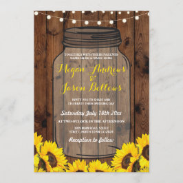 Rustic Wedding Day Jar Wood - Uitnodiging voor zon