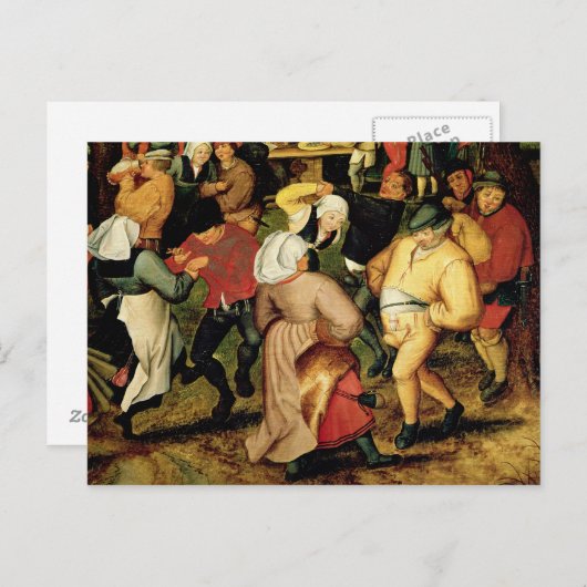 Rustic Wedding, detail van dansende mensen Briefkaart (Voorkant / Achterkant)