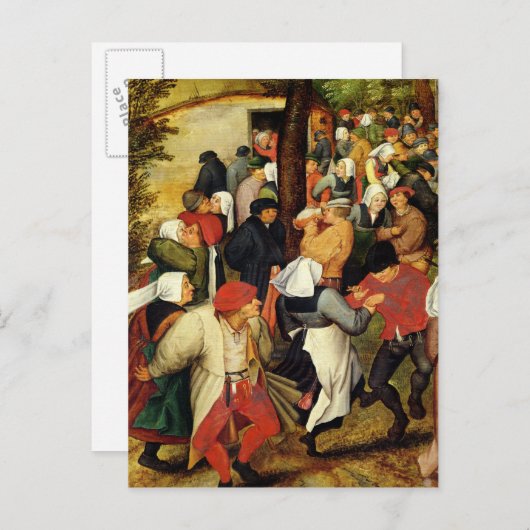 Rustic Wedding, detail van dansende mensen Briefkaart (Voorkant / Achterkant)