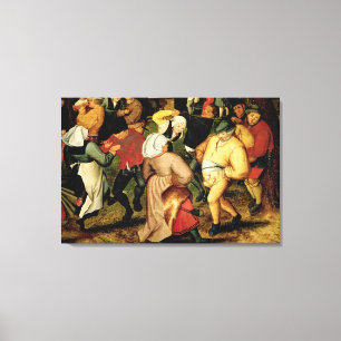 Rustic Wedding, detail van dansende mensen Canvas Afdruk