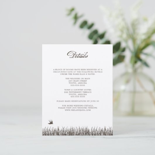 Rustic Wedding Details Enclosure Card Informatiekaartje (Staand voorkant)