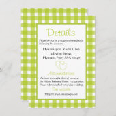 Rustic Wedding Details Gingham Green Pset Kaart (Voorkant / Achterkant)