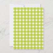 Rustic Wedding Details Gingham Green Pset Kaart (Achterkant)