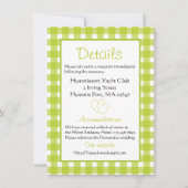 Rustic Wedding Details Gingham Green Pset Kaart (Voorkant)