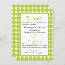 Rustic Wedding Details Gingham Green Pset