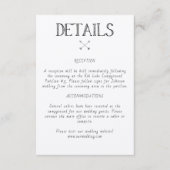 Rustic Wedding Details Inschrijving Informatiekaartje (Voorkant)