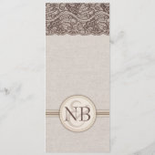 Rustic Wedding-diner Burlap-kant Menu (Achterkant)