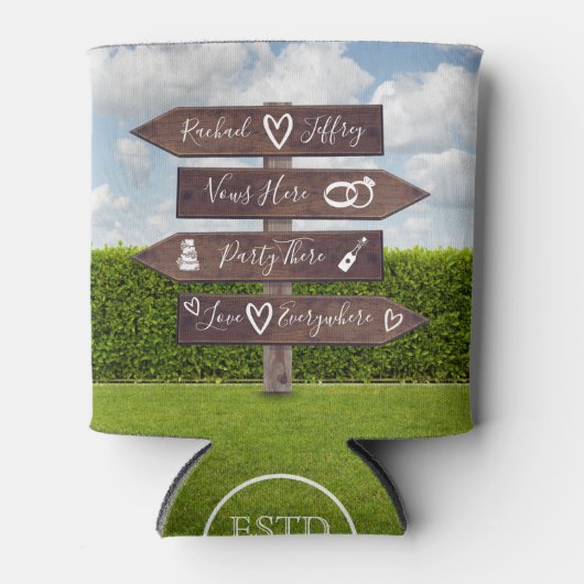 Rustic Wedding Direction Blikjeskoeler (Voorkant)