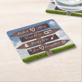 Rustic Wedding Directional Sign Kartonnen Onderzetters (Schuin)