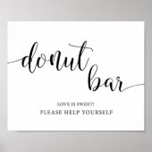 Rustic Wedding Donut Bar Sign Poster (Voorkant)