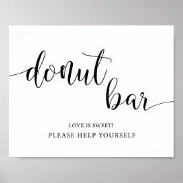 Rustic Wedding Donut Bar Sign Poster