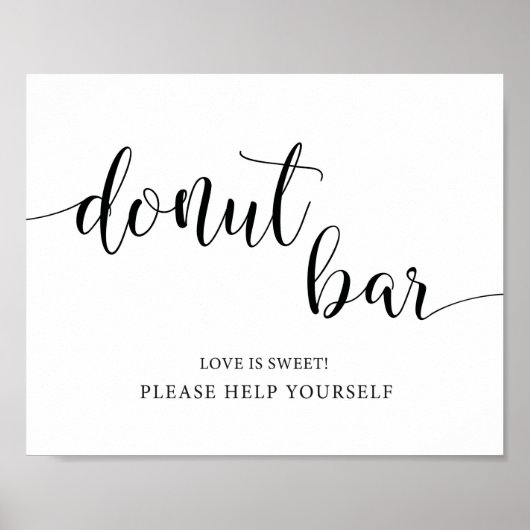 Rustic Wedding Donut Bar Sign Poster (Voorkant)