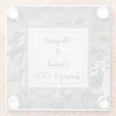 Rustic Wedding Driftwood Black Grey Keepslag Glazen Onderzetter (Achterkant)