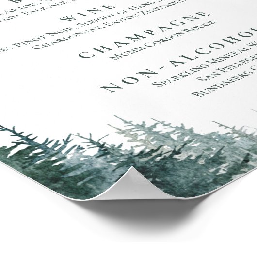 Rustic Wedding Drink Bar Menu Sign Print Poster (Hoek)