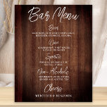 Rustic Wedding Drink Menu Gepersonaliseerde balk Poster<br><div class="desc">Menu Bar! Eenvoudige maar elegante kalligrafie, dit bord van de trouwlende drink kenmerkt vier drinken "Bier", "Wijn", "Spirits" en "Niet-Alcoholic", gepersonaliseerd met uw drinken van keuze. Pas dit elegante trouwbord aan met uw namen en het menu van de drink van de trouwbar! COPYRIGHT © 2020 Judy Burrows, Black Dog Art...</div>