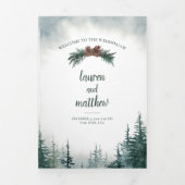 Rustic Wedding Drivoudig Letter Fold Program Drieluik Programma (Cover)