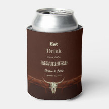Rustic Wedding Eat Drink Gehuwde Bull Skull