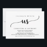 Rustic Wedding Elopement Dinner Kaart<br><div class="desc">Prachtig Celebrate met ons,  diner Uitnodiging,  Wedding Elopement Aankondiging / Uitnodigingskaart,  in bijtalig,  eenvoudig,  minimalistisch ontwerp. Dit is perfect voor je trouwreceptie en feest na de bruiloft. Voeg je gegevens toe in het overeenkomende lettertype/lettertype. #TeeshaDerrick</div>