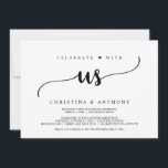 Rustic Wedding Elopement Dinner Kaart<br><div class="desc">Prachtig Celebrate met ons,  diner Uitnodiging,  Wedding Elopement Aankondiging / Uitnodigingskaart,  in bijtalig,  eenvoudig,  minimalistisch ontwerp. Dit is perfect voor je trouwreceptie en feest na de bruiloft. Voeg je gegevens toe in het overeenkomende lettertype/lettertype. #TeeshaDerrick</div>