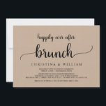 Rustic Wedding Elopement, gelukkig altijd na Brunc Kaart<br><div class="desc">Mooi,  gelukkig ooit na Brunch Uitnodiging,  Wedding Elopement Aankondiging/Uitnodigingskaart,  in het Roestbruine Kraft-ontwerp. Dit is perfect voor je trouwreceptie en feest na de bruiloft. Voeg je gegevens toe in het overeenkomende lettertype/lettertype. #TeeshaDerrick</div>